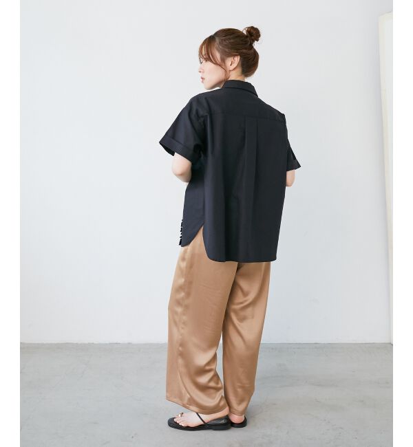  「《1枚で着映え！》フロントフリルレギュラーカラー半袖シャツ」|シャツ・ブラウス|