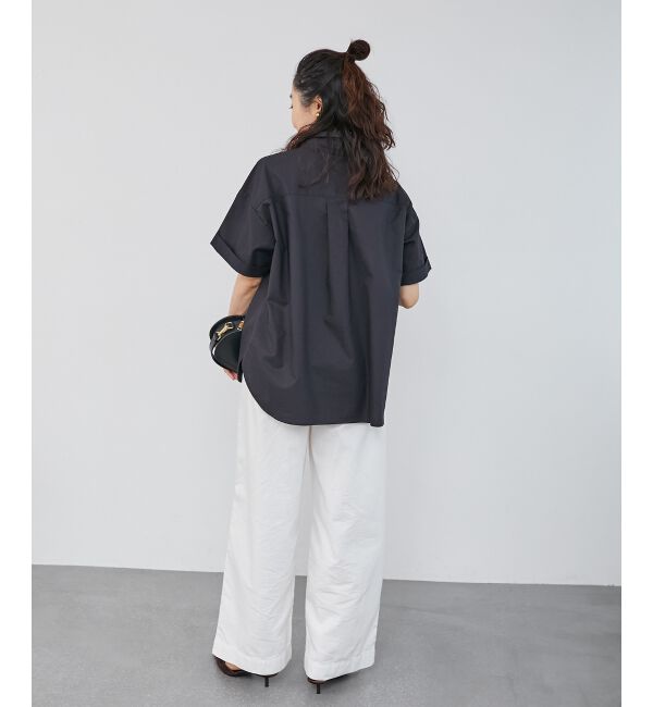  「《1枚で着映え！》フロントフリルレギュラーカラー半袖シャツ」|シャツ・ブラウス|