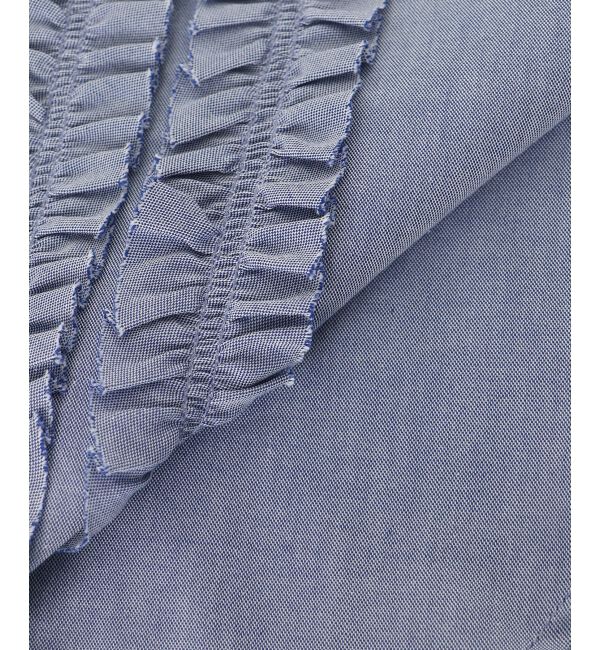  「《1枚で着映え！》フロントフリルレギュラーカラー半袖シャツ」|シャツ・ブラウス|