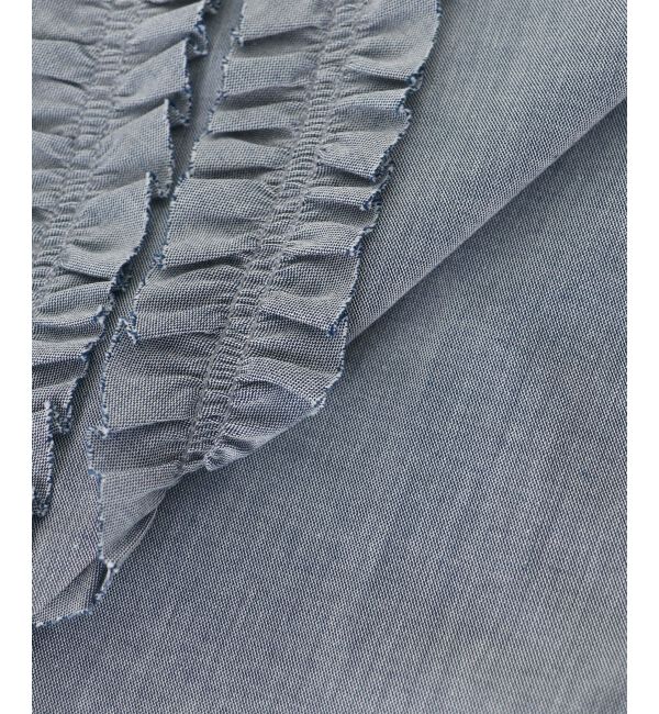  「《1枚で着映え！》フロントフリルレギュラーカラー半袖シャツ」|シャツ・ブラウス|