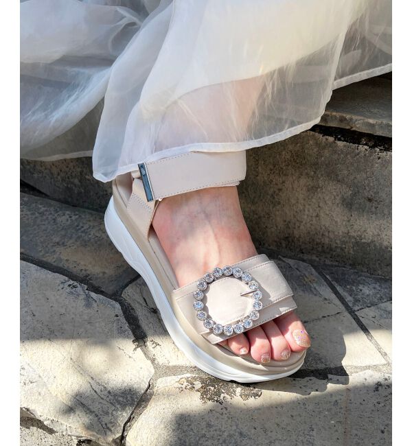 MAJESTICLEGON「ビジューバックルスポサン」|サンダル|