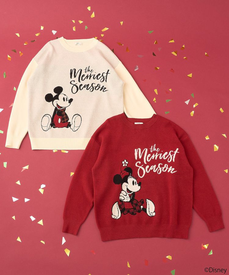 earth music&ecology「Disney/ジャガードラメロゴプルオーバー」|ニット・セーター|