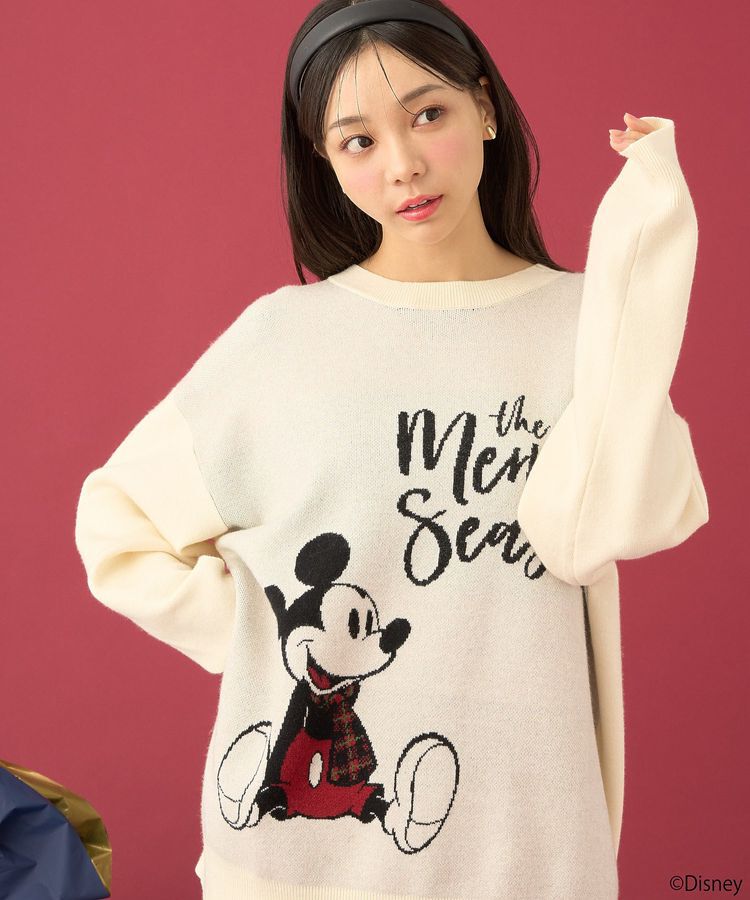 earth music&ecology「Disney/ジャガードラメロゴプルオーバー」|ニット・セーター|