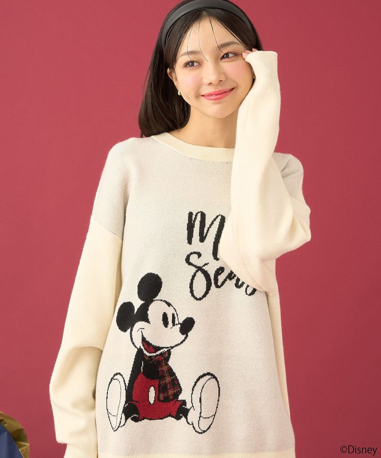 earth music&ecology「Disney/ジャガードラメロゴプルオーバー」|ニット・セーター|