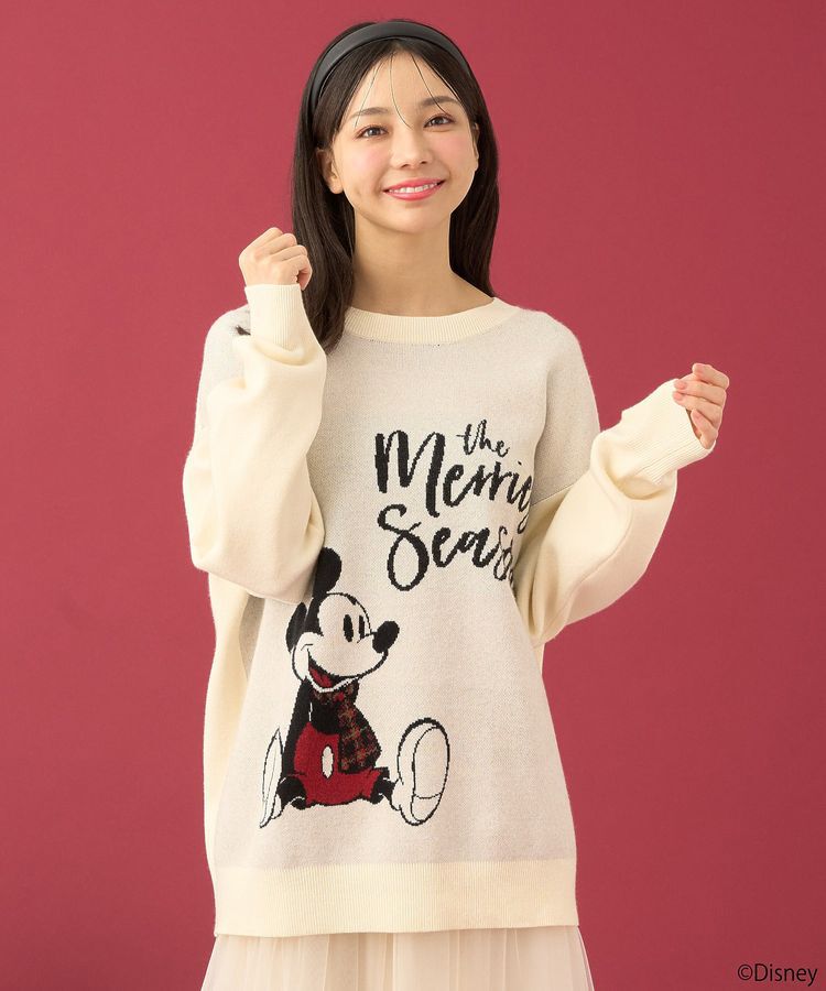 earth music&ecology「Disney/ジャガードラメロゴプルオーバー」|ニット・セーター|