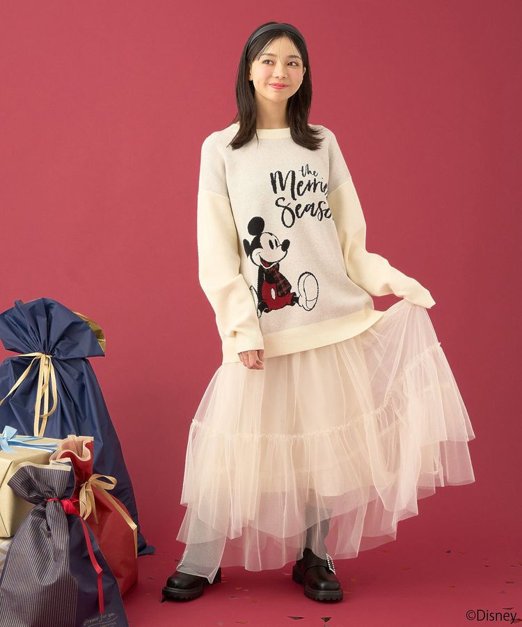 earth music&ecology「Disney/ジャガードラメロゴプルオーバー」|ニット・セーター|