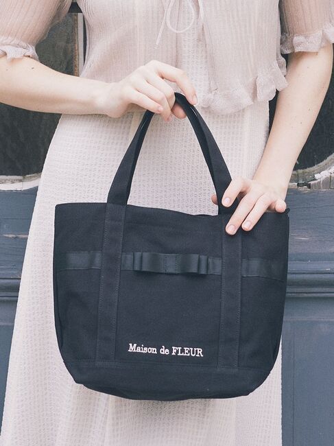 Maison de FLEUR「マルチポケット帆布トートSバッグ」|トートバッグ|ブラック