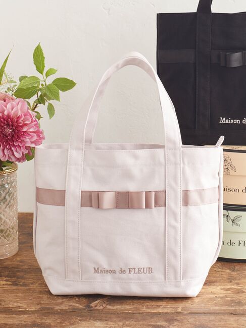 Maison de FLEUR「マルチポケット帆布トートSバッグ」|トートバッグ|グレイッシュピンク