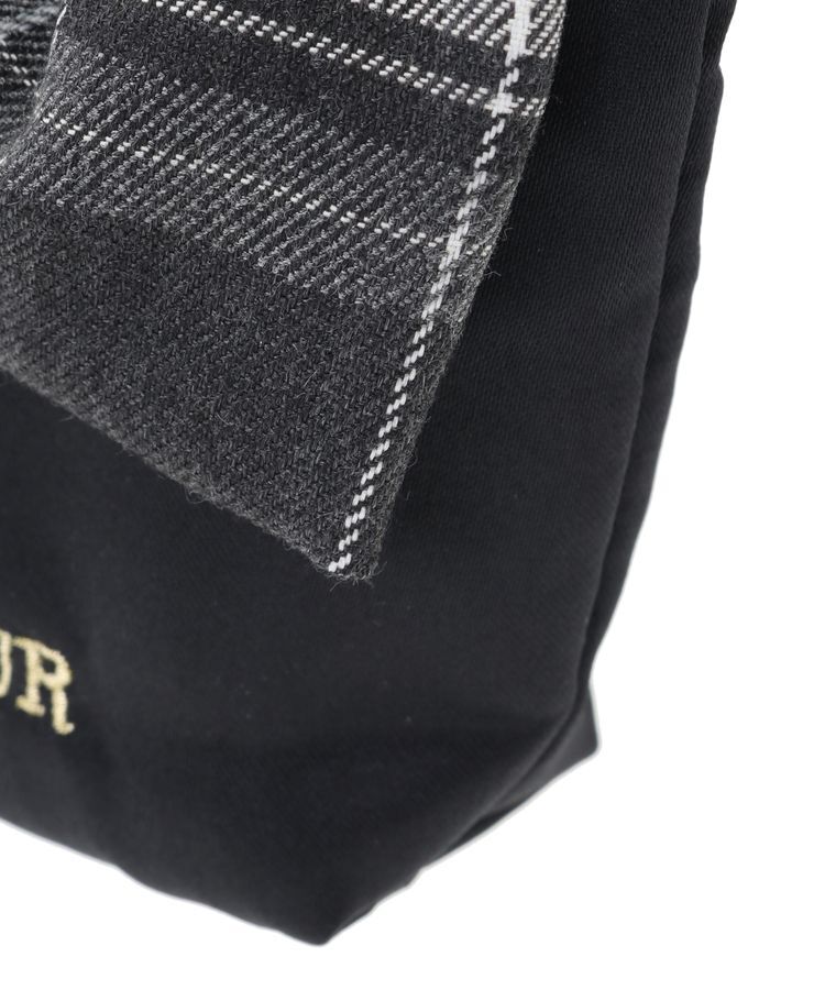 Maison de FLEUR「チェックリボンサテンポーチ」|ポーチ|