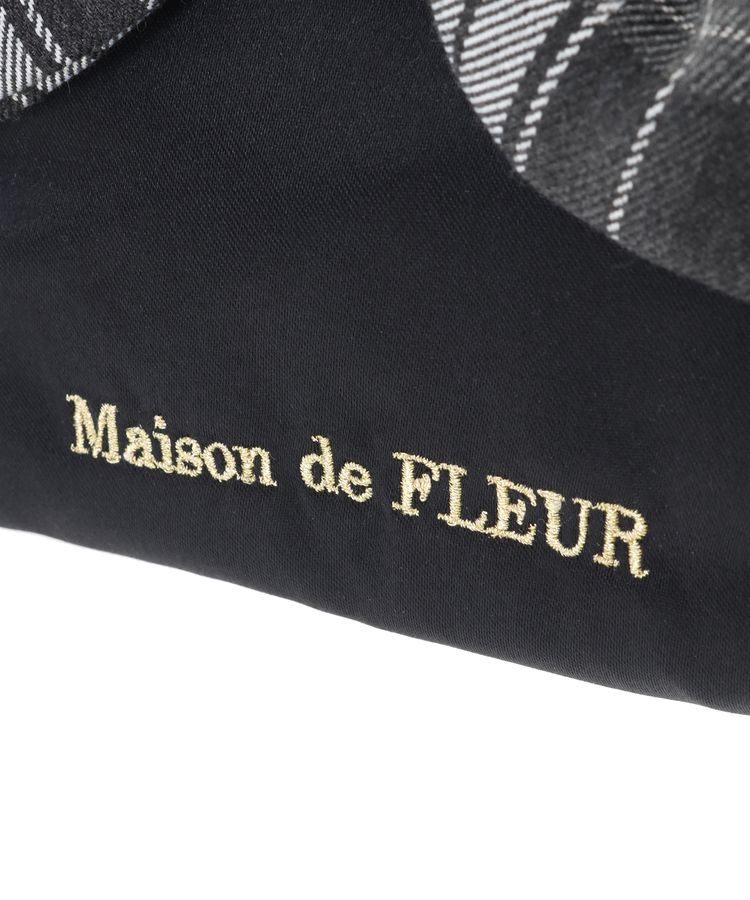 Maison de FLEUR「チェックリボンサテンポーチ」|ポーチ|