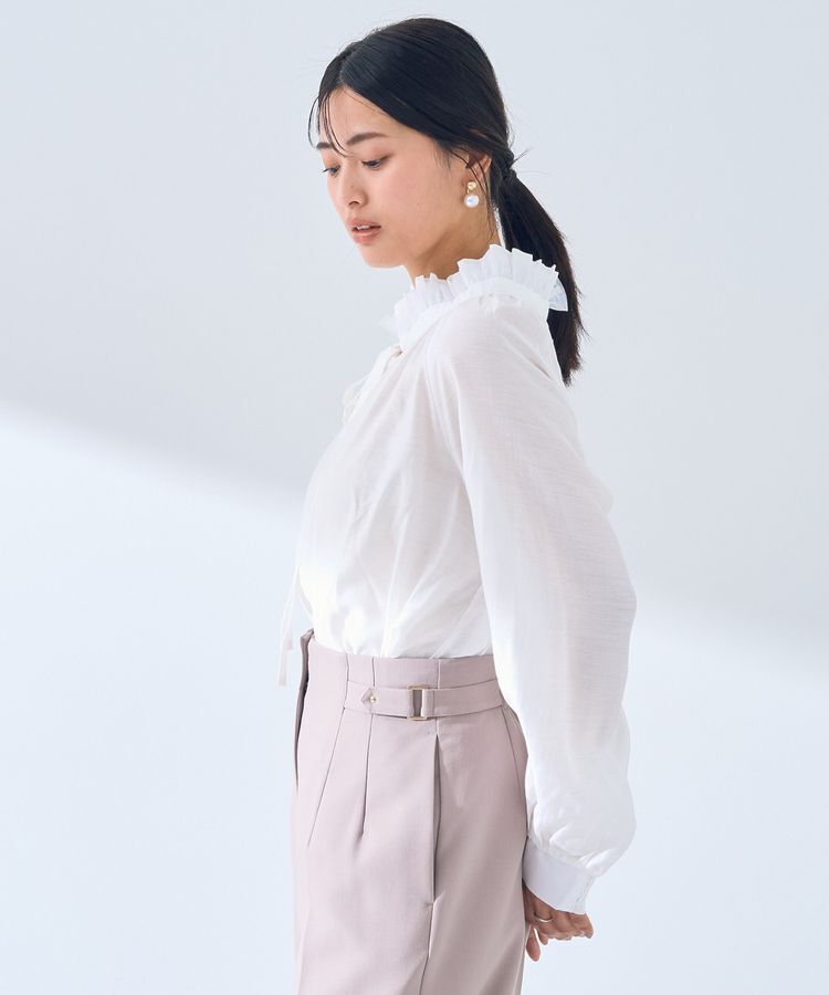 YECCA VECCA「スタンドカラーシアーリボンブラウス」|シャツ・ブラウス|