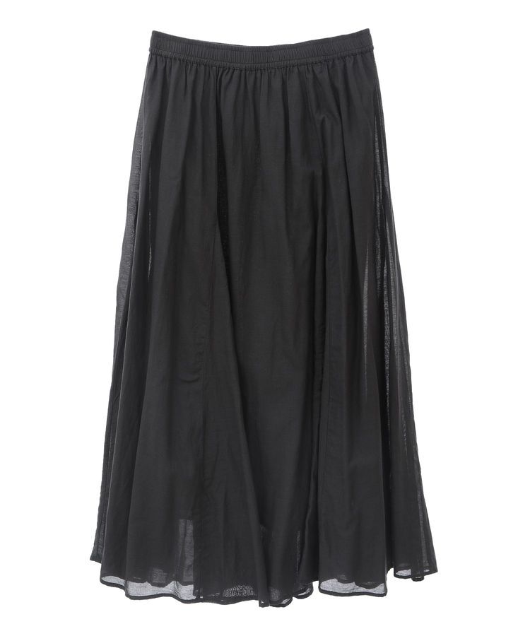 YECCA VECCA「綿レーヨンギャザーロングスカート」|フレア|