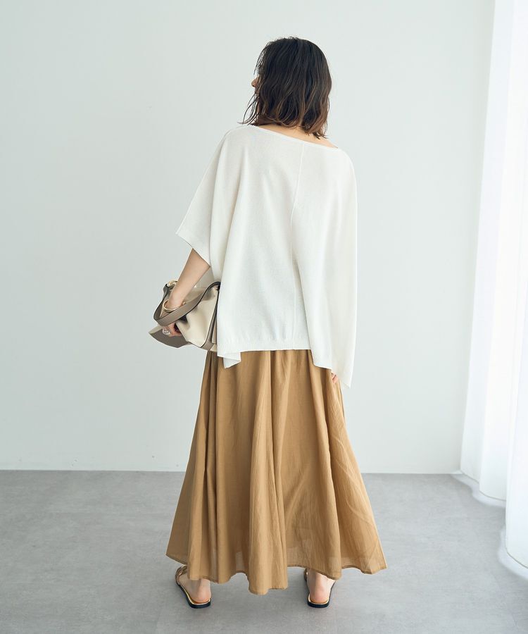 YECCA VECCA「綿レーヨンギャザーロングスカート」|フレア|