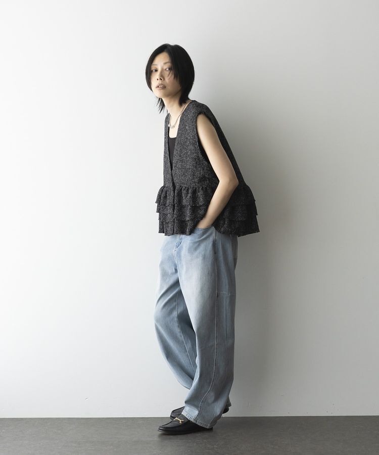 GARAGE OF GOOD CLOTHING「ツイードギャザーベスト」|ベスト・ジレ|