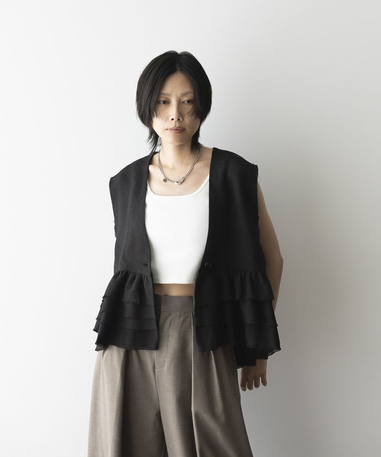 GARAGE OF GOOD CLOTHING「ツイードギャザーベスト」|ベスト・ジレ|