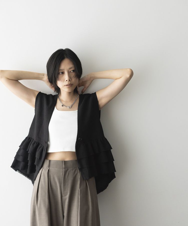 GARAGE OF GOOD CLOTHING「ツイードギャザーベスト」|ベスト・ジレ|