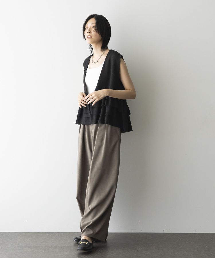 GARAGE OF GOOD CLOTHING「ツイードギャザーベスト」|ベスト・ジレ|