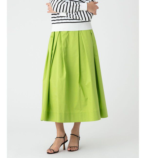 allureville「タフタタックフレアスカート」|スカート|グリーン