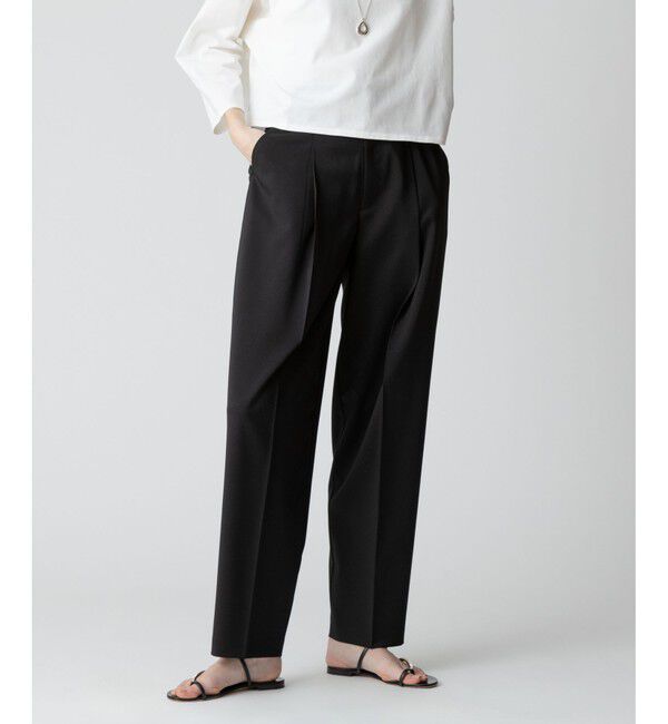 allureville「ドライツイルオーバルラインパンツ」|チノ|ブラック