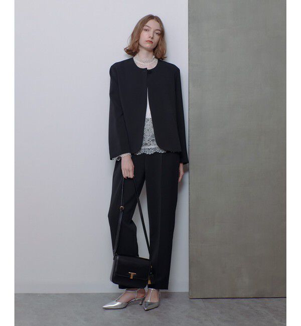 allureville「ダブルクロスタックテーパードパンツ」|チノ|