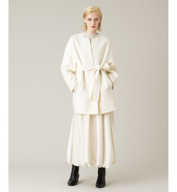 LOULOU WILLOUGHBY「【LOULOU WILLOUGHBY】シャルムビーバーリバーミドルコート」|その他|オフホワイト