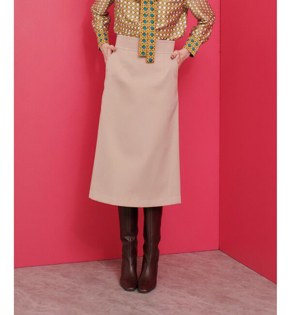 LOULOU WILLOUGHBY「【LOULOU WILLOUGHBY】ウール混ダブルクロススカート」|スカート|ベージュ