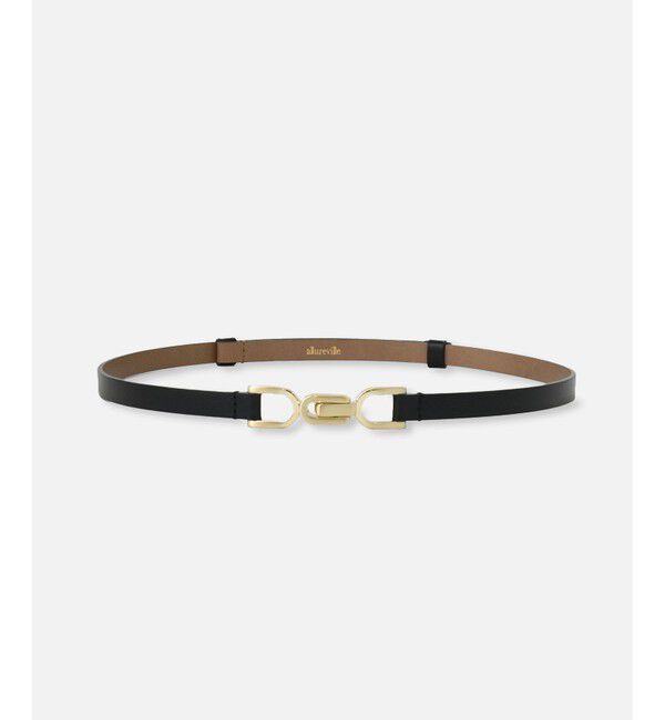 allureville「◇クロスパーツ細ベルト」|ベルト|ブラック