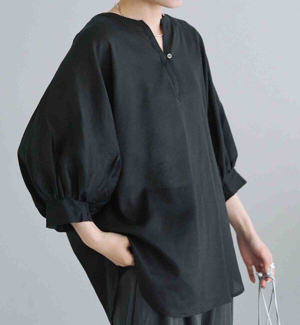  「バックラッフルスキッパーシアーブラウス」|シャツ・ブラウス|