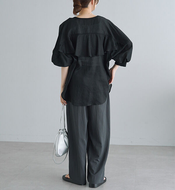  「バックラッフルスキッパーシアーブラウス」|シャツ・ブラウス|