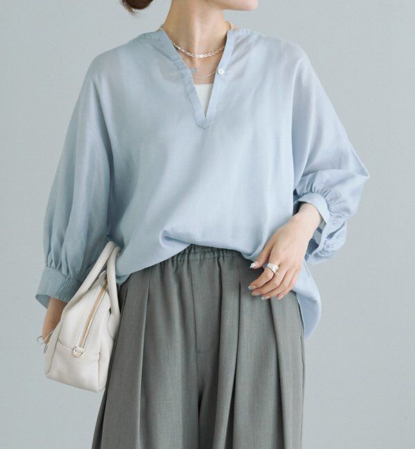  「バックラッフルスキッパーシアーブラウス」|シャツ・ブラウス|