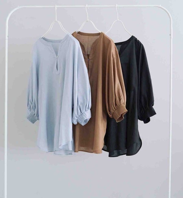  「バックラッフルスキッパーシアーブラウス」|シャツ・ブラウス|