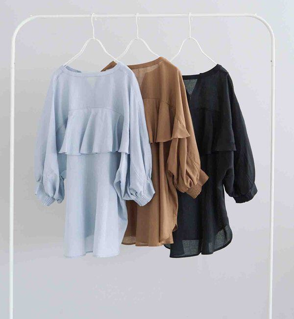  「バックラッフルスキッパーシアーブラウス」|シャツ・ブラウス|