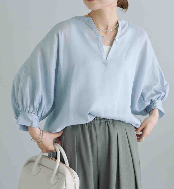 「バックラッフルスキッパーシアーブラウス」|シャツ・ブラウス|