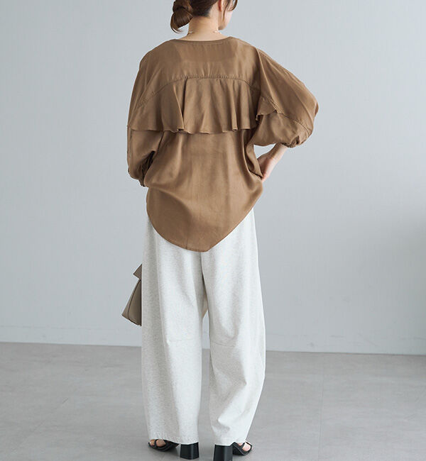  「バックラッフルスキッパーシアーブラウス」|シャツ・ブラウス|