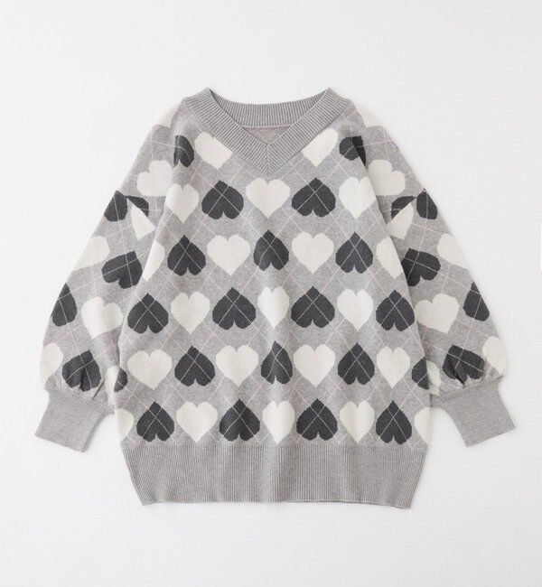  「【Heart collection】ハートアーガイルニットミニワンピ」|ワンピース|