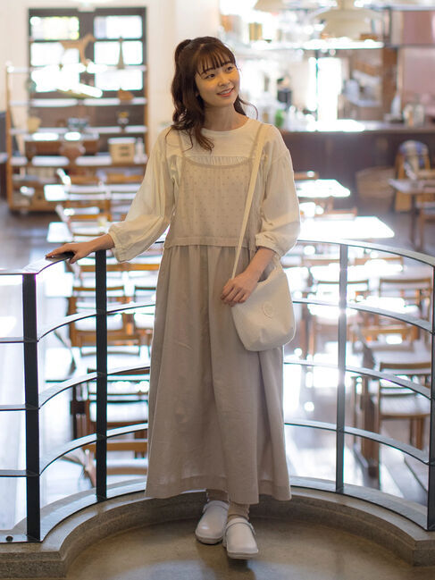 Samansa Mos2「【ゆべし&times;Samansa Mos2】インナー付キャミワンピース」|ワンピース|ベージュ