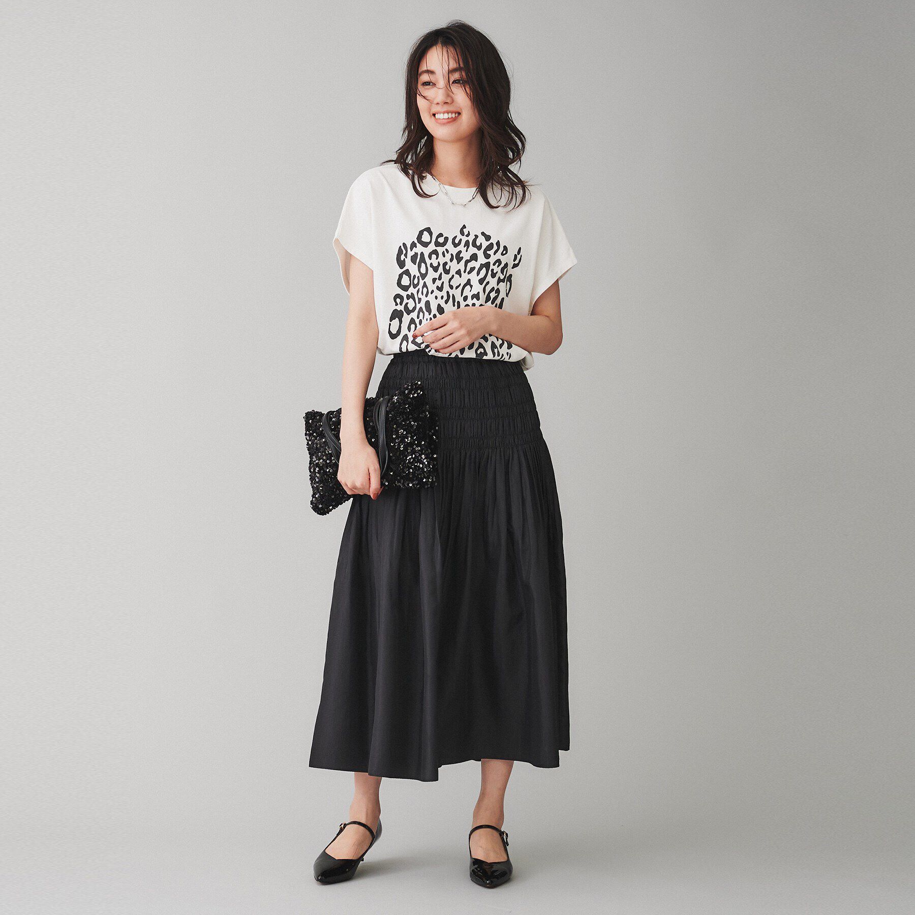 UNTITLED「【Liyoca】シャンブレータフタ ギャザープレススカート」|スカート|