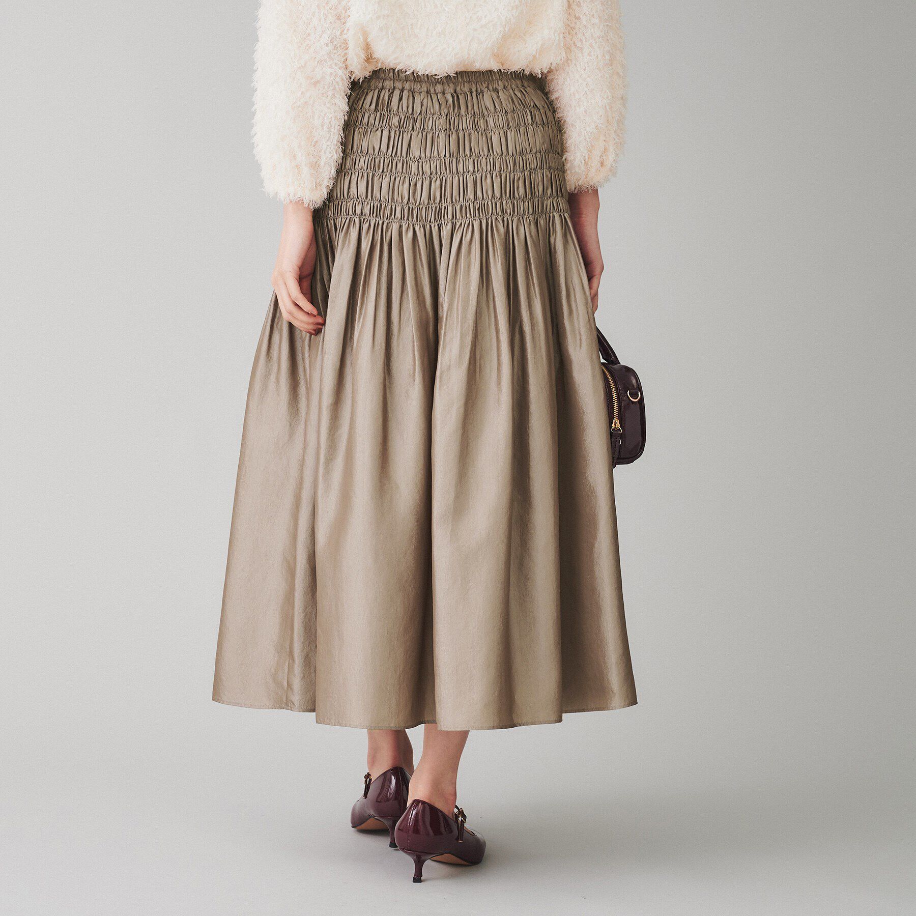 UNTITLED「【Liyoca】シャンブレータフタ ギャザープレススカート」|スカート|