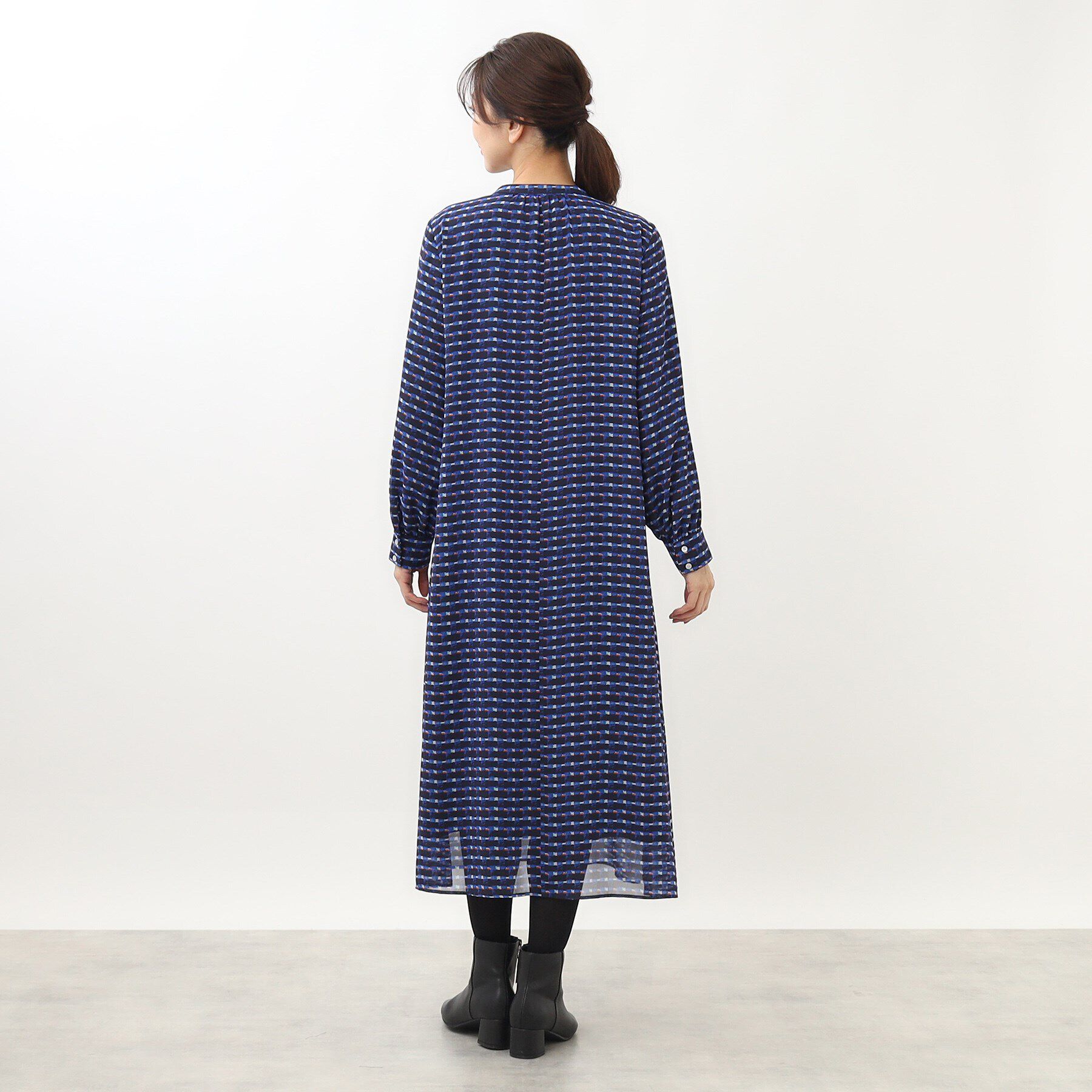 Reflect「【マシンウォッシュ可】チェック柄プリントワンピース」|ワンピース|