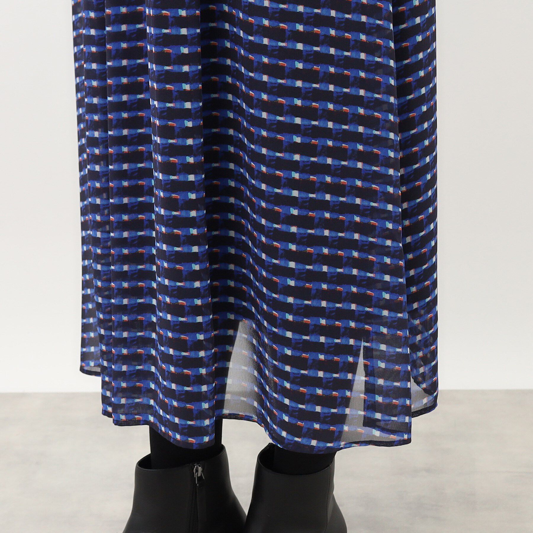 Reflect「【マシンウォッシュ可】チェック柄プリントワンピース」|ワンピース|