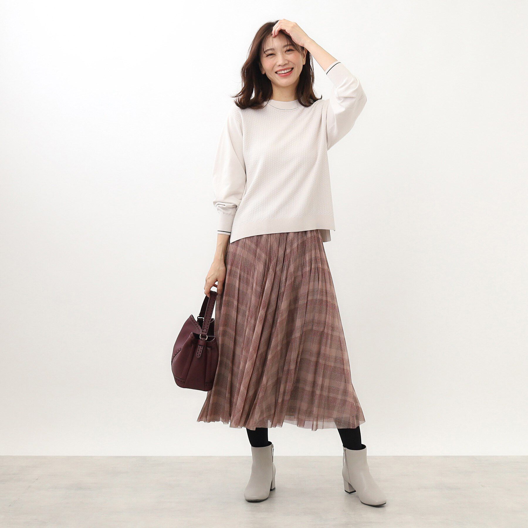 Reflect「エアリーチュール&times;チェックプリーツスカート」|スカート|