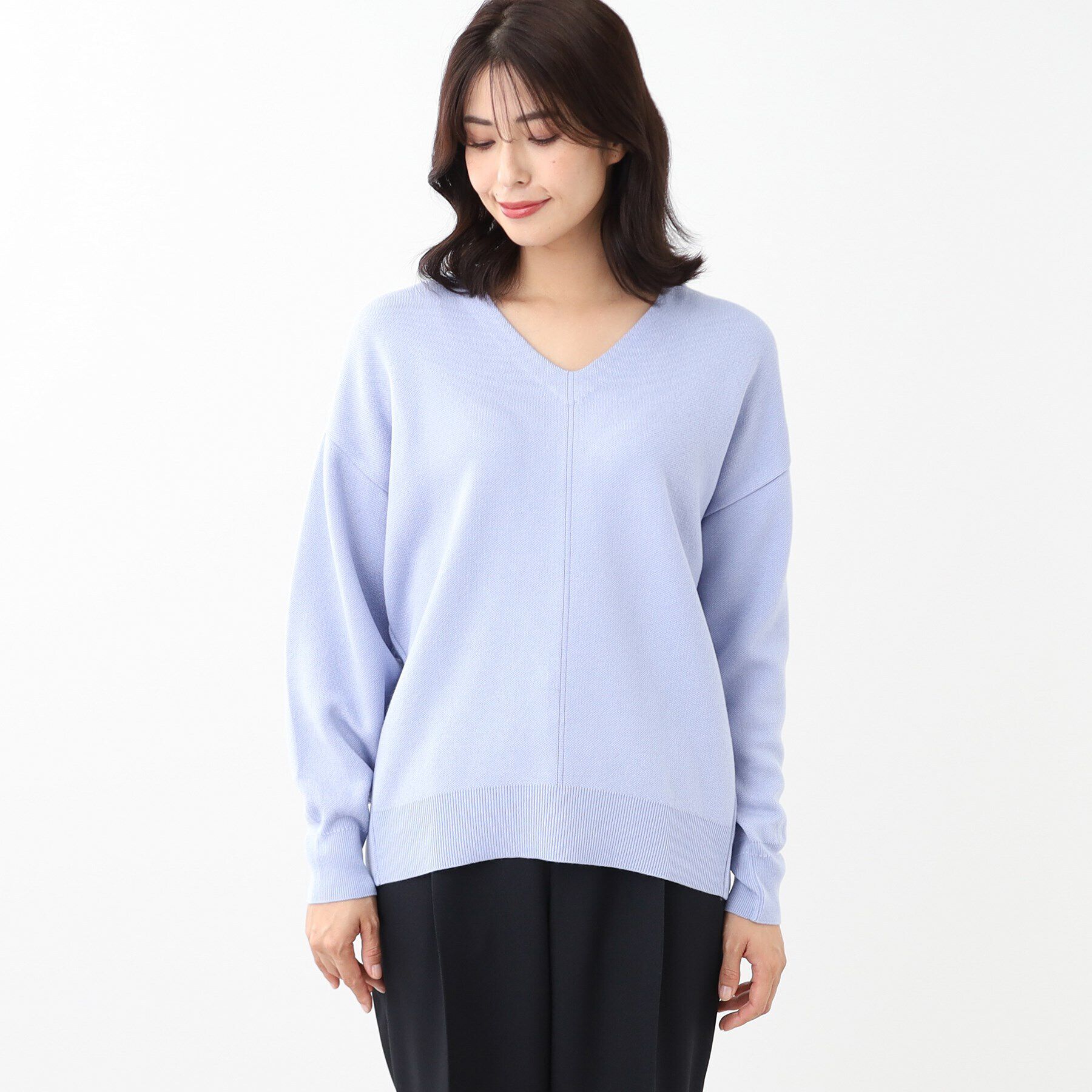 Reflect「【SALE／洗える】V開きオフボディニット」|ニット・セーター|