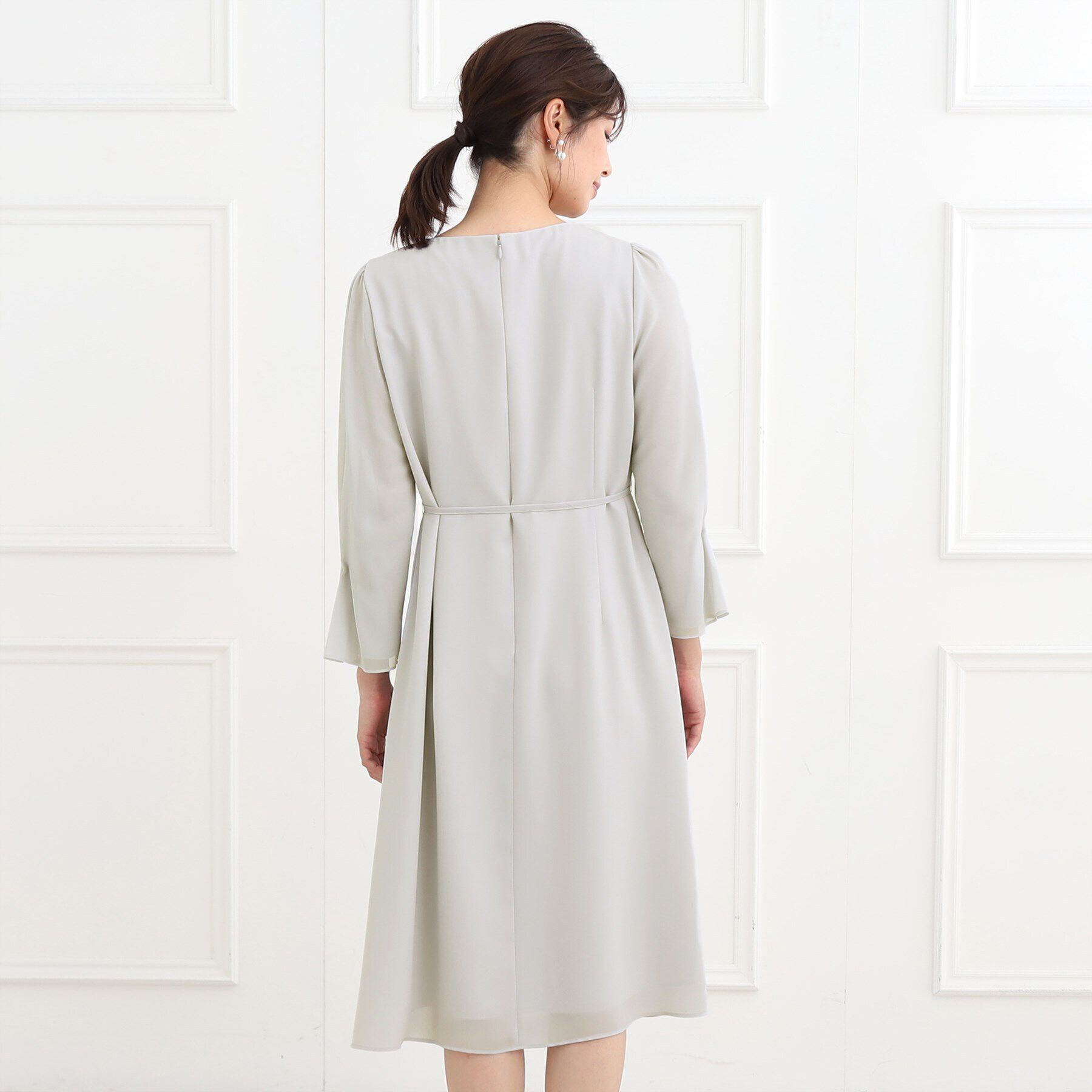 Reflect「【夏SALE／フォーマル/洗える】スリーブデザインジョーゼットワンピース」|ワンピース|