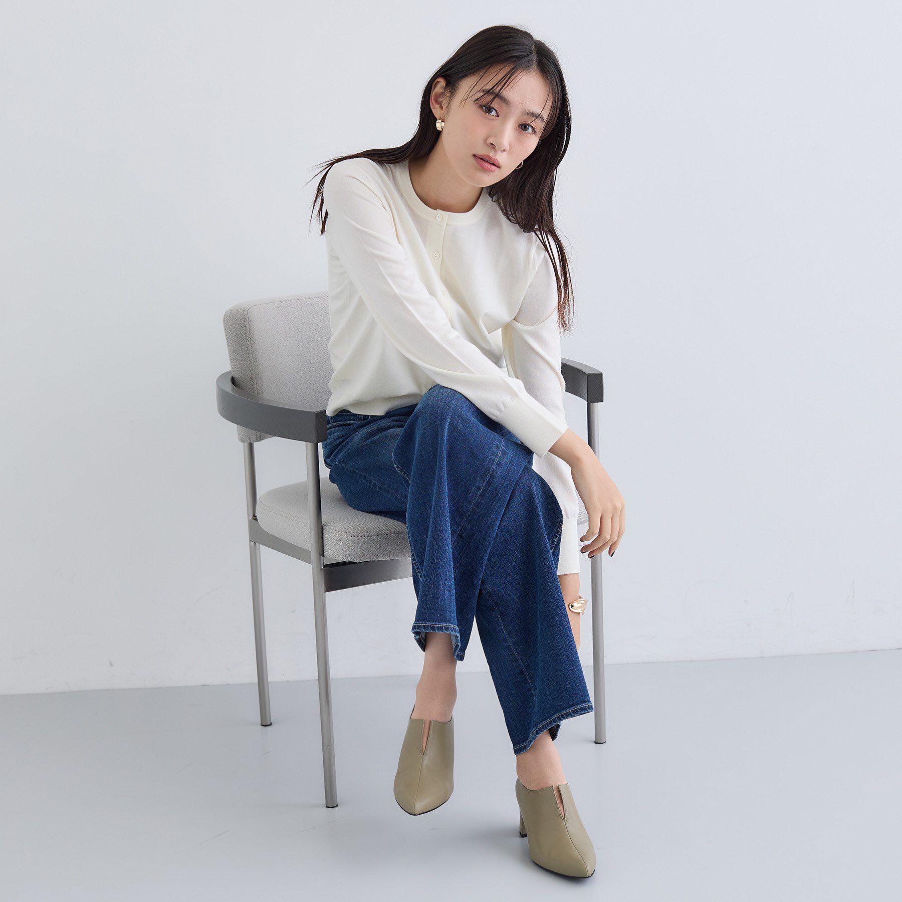 INDIVI「【洗える】ハイゲージニットカーディガン」|カーディガン|