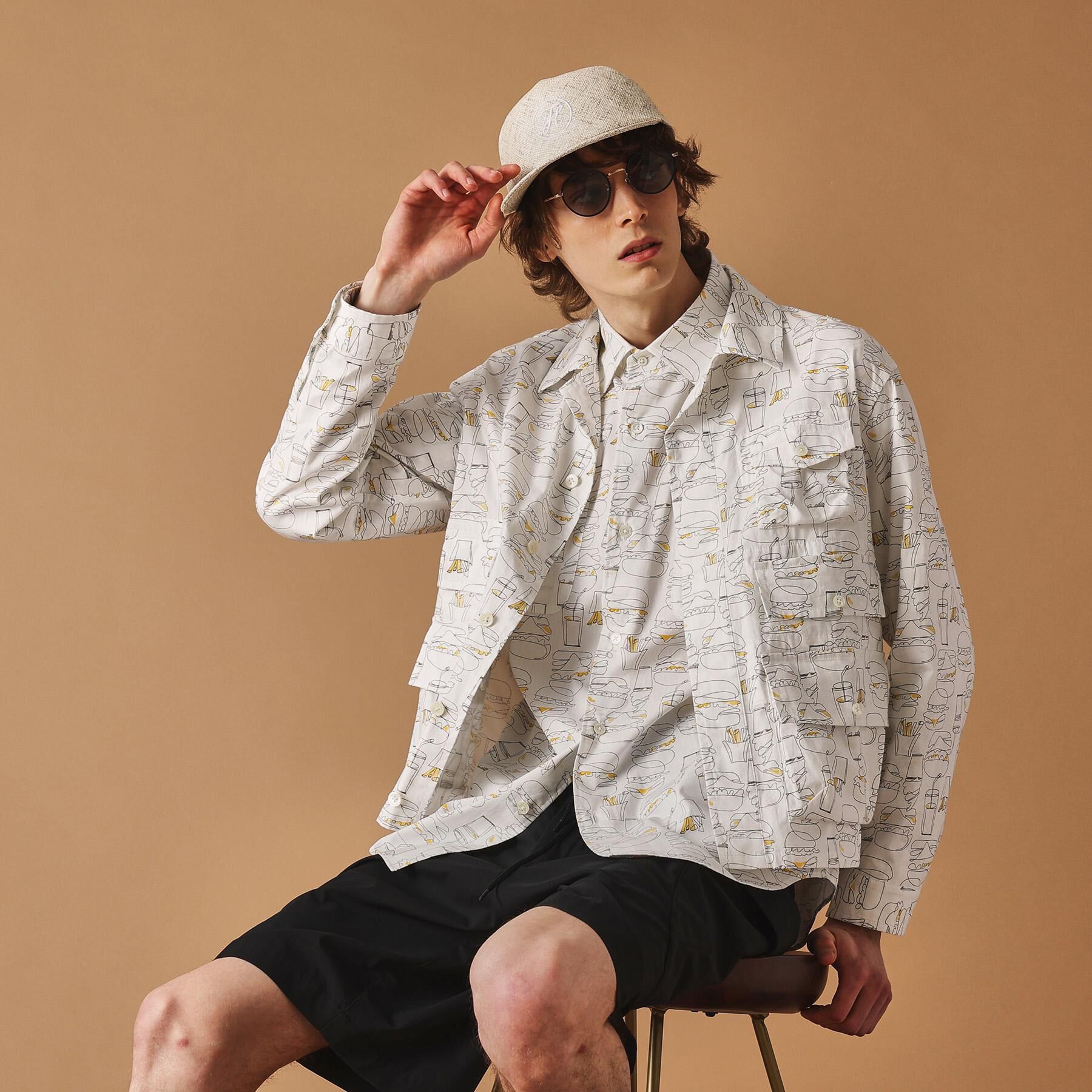 40CARATS&525「ハンバーガープリント シャツ」|シャツ・ブラウス|