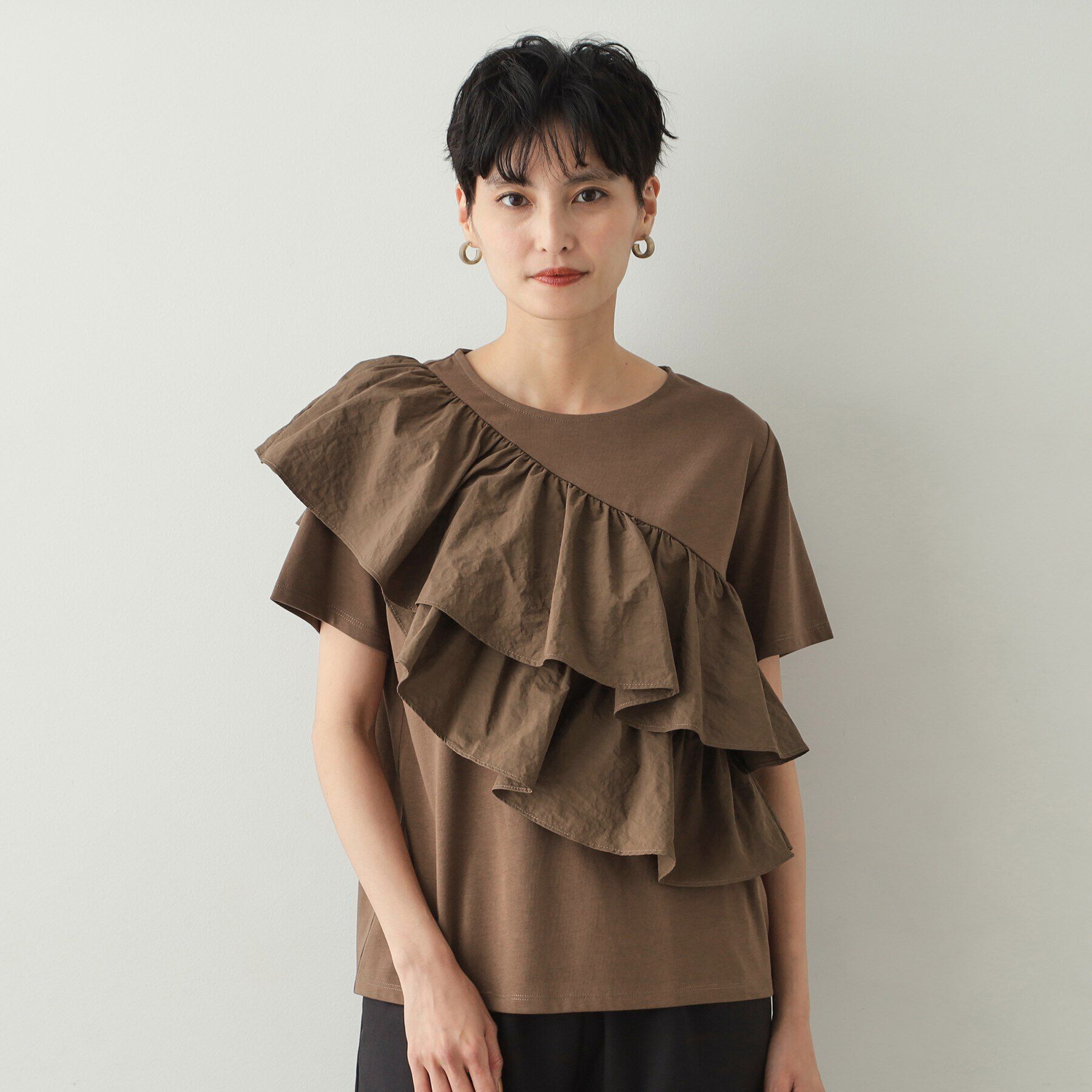 OPAQUE.CLIP「2段フリルカットソー【洗濯機洗い可】」|Tシャツ・カットソー|