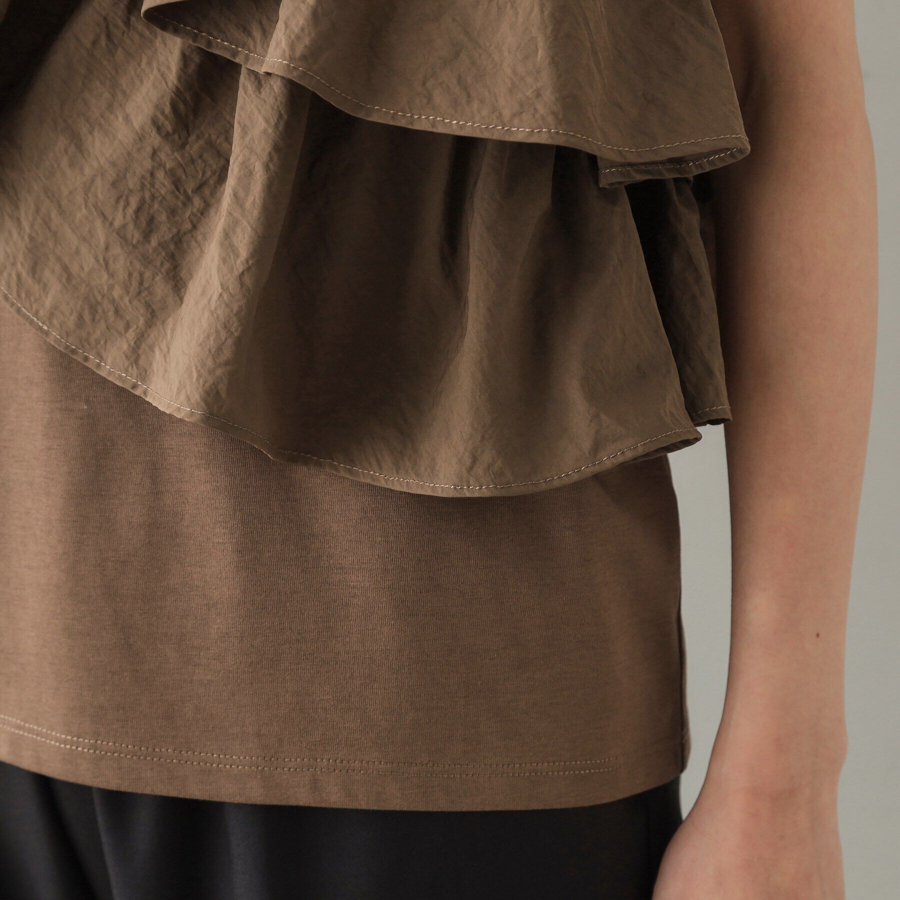 OPAQUE.CLIP「2段フリルカットソー【洗濯機洗い可】」|Tシャツ・カットソー|