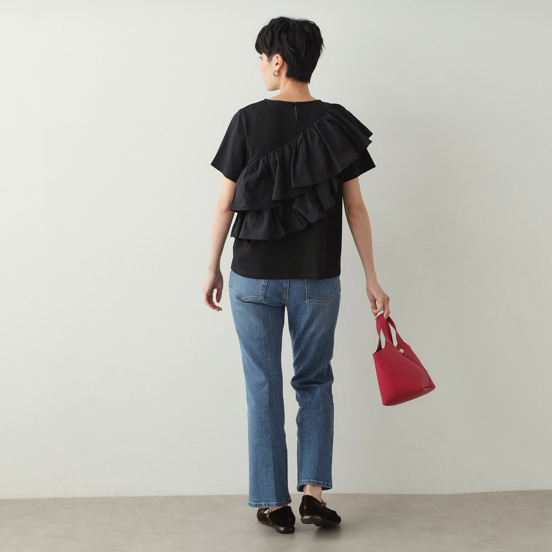 OPAQUE.CLIP「2段フリルカットソー【洗濯機洗い可】」|Tシャツ・カットソー|