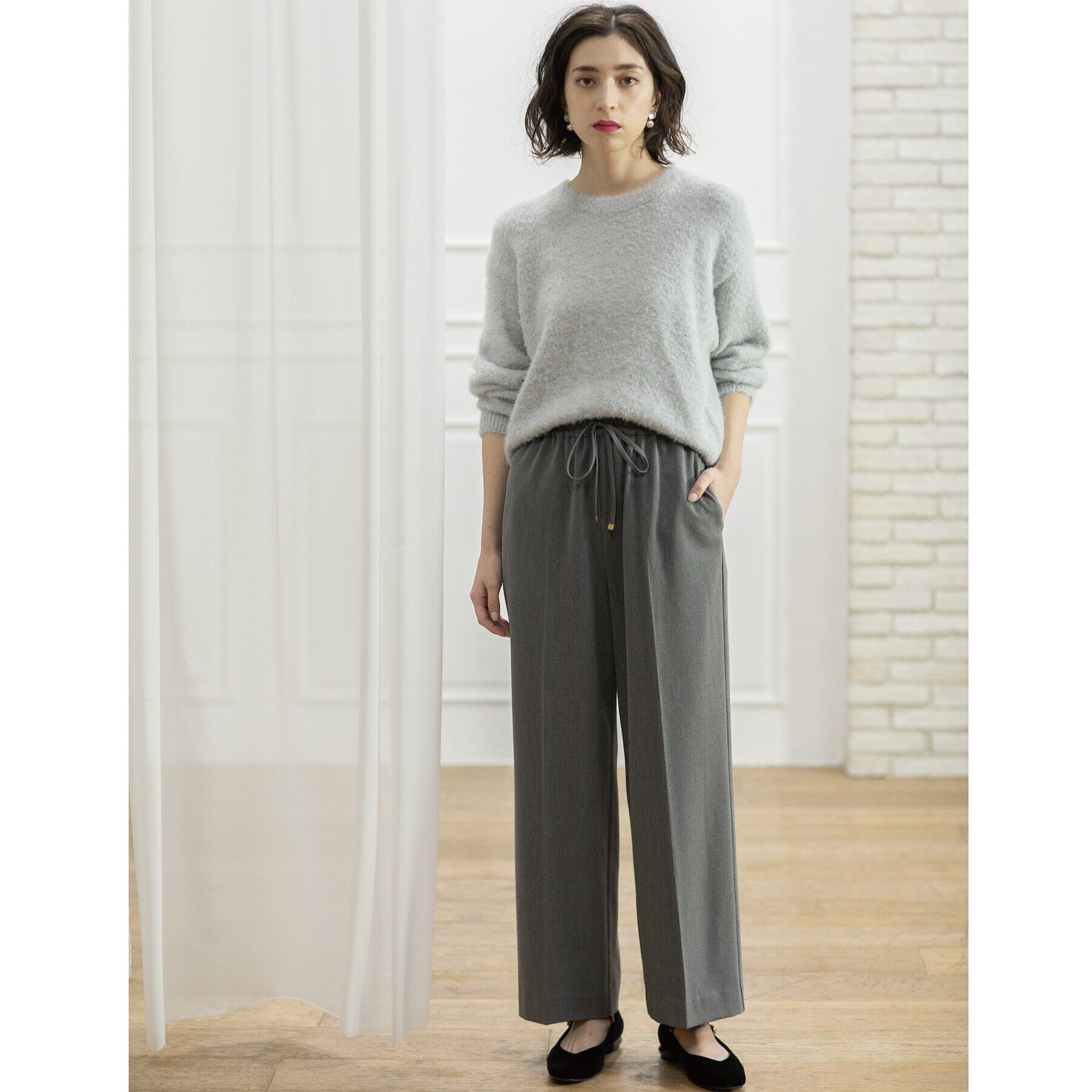 OPAQUE.CLIP「≪エマール検証済≫スパンコールフェザーニット【洗濯機洗い可/抗ピル】」|ニット・セーター|