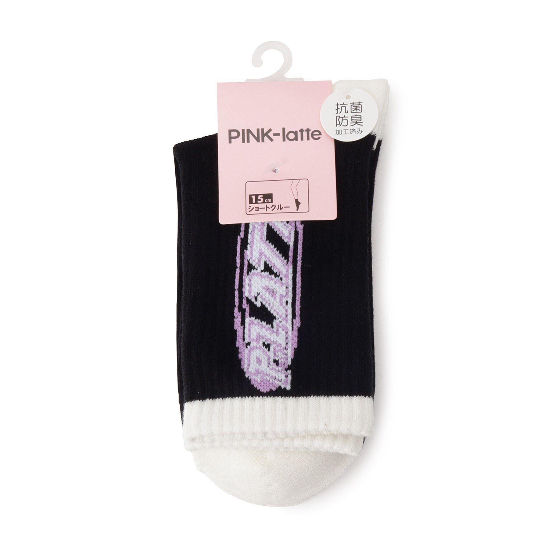 PINK-latte「オーバルロゴソックス」|ソックス|ブラック(019)